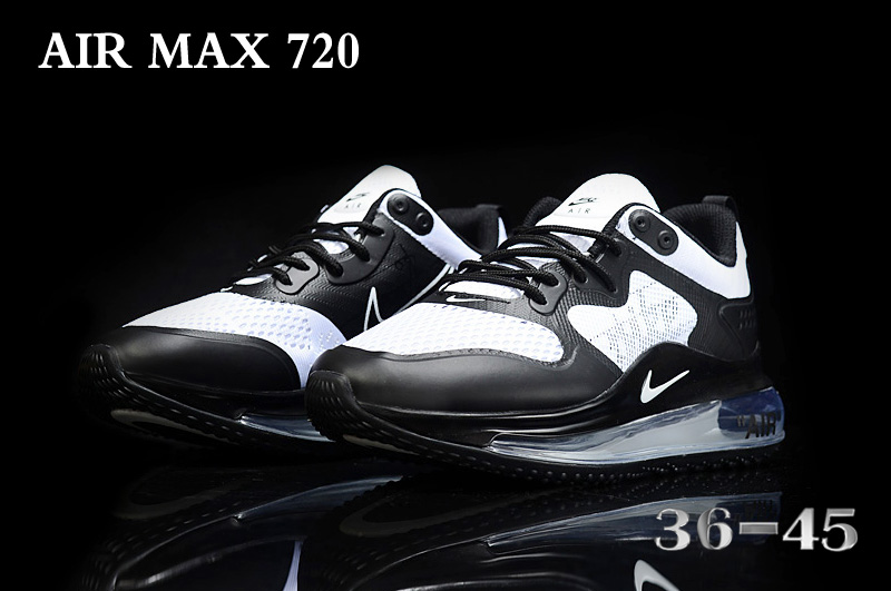 New 2020 Nike Air Max 720 Black White Running Shoes - Click Image to Close